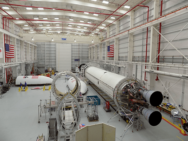 Orbital ATK Antares engineers and technicians are in full operations at the Horizontal Integration Facility (HIF) at Wallops Flight Facility preparing the vehicle for testing and resumption of flight operations. Photo Credit: Mike Brainard/Orbital ATK