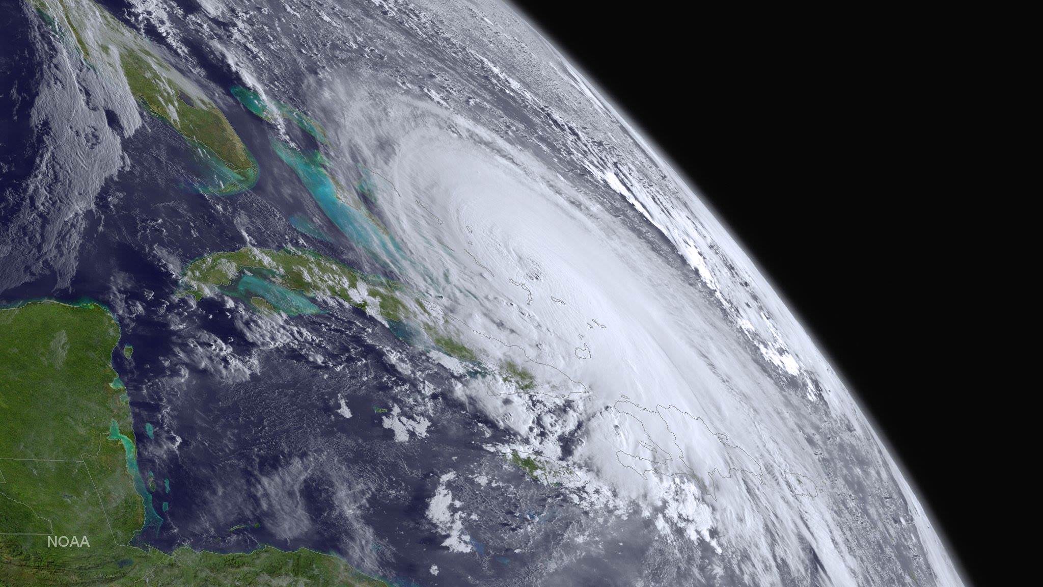 This stunning image of Hurricane Joaquin is from NOAA's GOES West satellite on Oct. 1 2015. Many portions of the eastern U.S. are currently experiencing heavy rains and gusty winds associated with a frontal system.   Credit: NOAA 