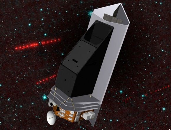The NEOCam space telescope will survey the regions of space closest to the Earth's orbit, where potentially hazardous asteroids are most likely to be found. NEOCam will use infrared light to characterize their physical properties such as their diameters. (Image credit: NASA/JPL-Caltech) 