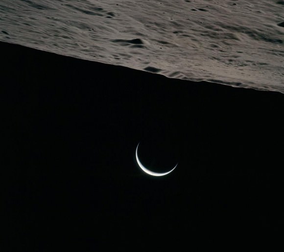 Crescent Earth as viewed by the crew of Apollo 15. Credit: NASA. 