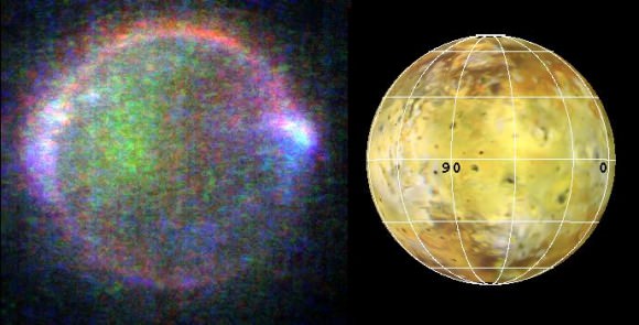 Pictures of Io's auroral activity, captured by the Galileo spacecraft on October 16, 1998. Credit: Galileo Project, University Of Arizona (PIRL), JPL, NASA
