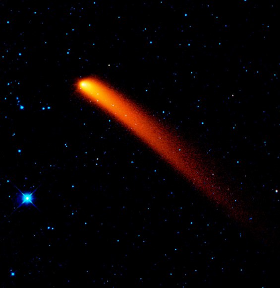 Comet Siding Spring (C/2007 Q3) as imaged in the infrared by the WISE space telescope. The images was taken January 10, 2010 when the comet was 2.5AU from the Sun. Credit: NASA/JPL-Caltech/UCLA