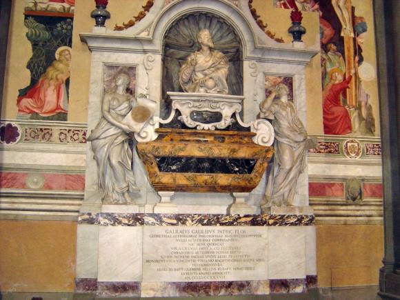 Tomb of Galileo Galilei in the Santa Croce Basilica in Florence, Italy. Credit: Wikipedia Commons/stanthejeep