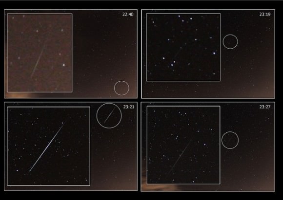 Geminids from 2013. Image credit and copyright: Mary Spicer