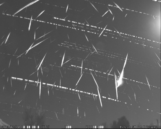 A compilation of the 2013 Geminids. Image credit UKMON