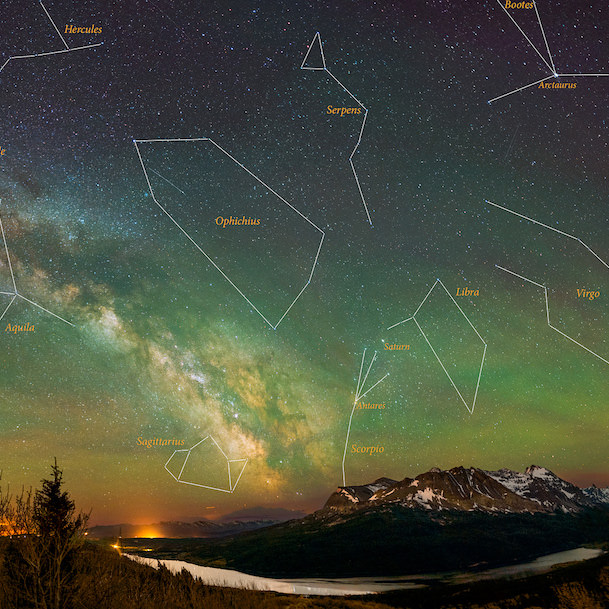 Constellations near the Milky Way by Matt Dieterich