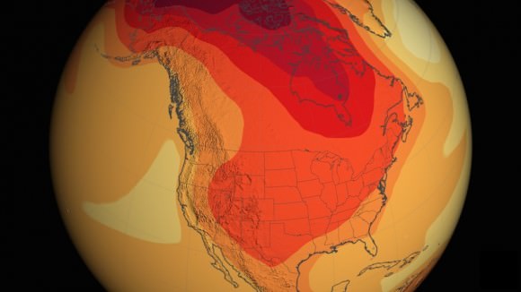 NASA predicts that temperatures could increase by up to 4.5 C by 2100. Credit: svs.gsfc.nasa.gov
