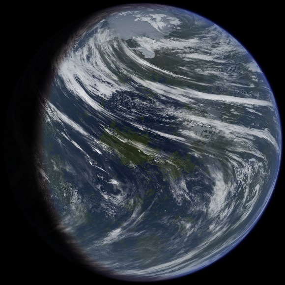 Artist's conception of a terraformed Venus, showing a surface largely covered in oceans. Credit: Wikipedia Commons/Ittiz 