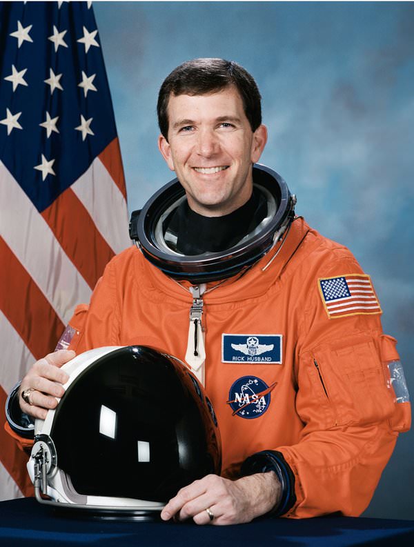 NASA astronaut Col. Rick Husband, of U.S. Air Force, who served as commander of Columbia’s STS-107 mission.  The Cygnus OA-6 cargo spacecraft is named the SS Rick Husband  in tribute to Rick Husband.  Credit: NASA