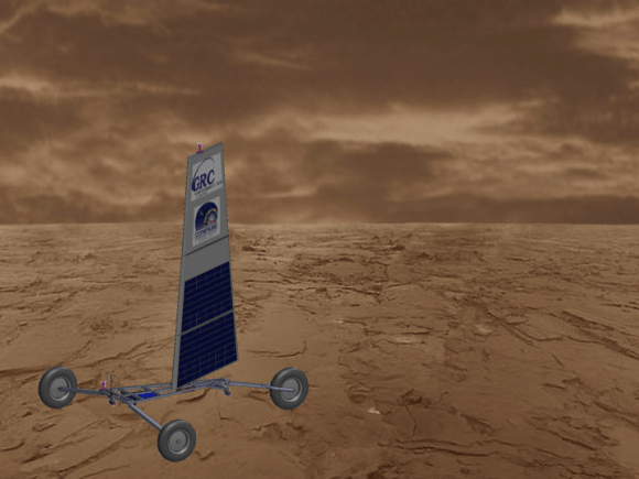 An artist's conception of what NASA's Zephyr Landsail might look like on the surface of Venus. Image: NASA Glenn Research Center.
