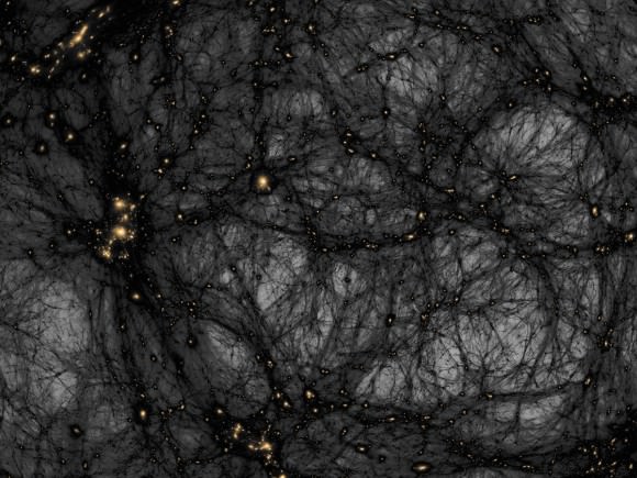 Image from Dark Universe, showing the distribution of dark matter in the universe. Credit: AMNH