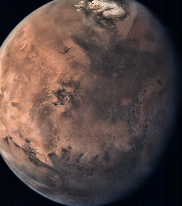 A beautiful full-disc image of Mars captured by MOM. Image: ISRO/MOM.