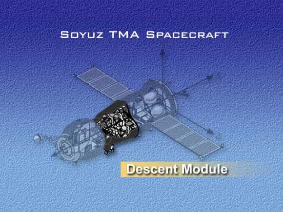 An illustration of the Soyuz with the descent module highlighted. Image: NASA.
