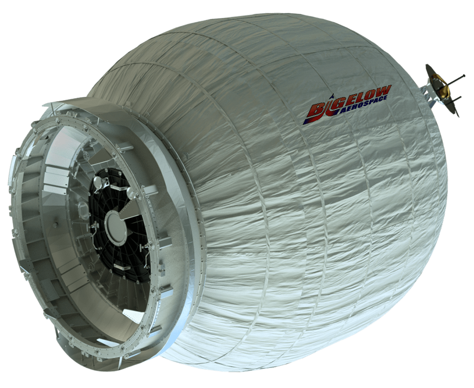 The Bigelow Expandable Activity Module (BEAM) is an experimental expandable capsule that attaches to the space station.  Credits: Bigelow Aerospace, LLC  