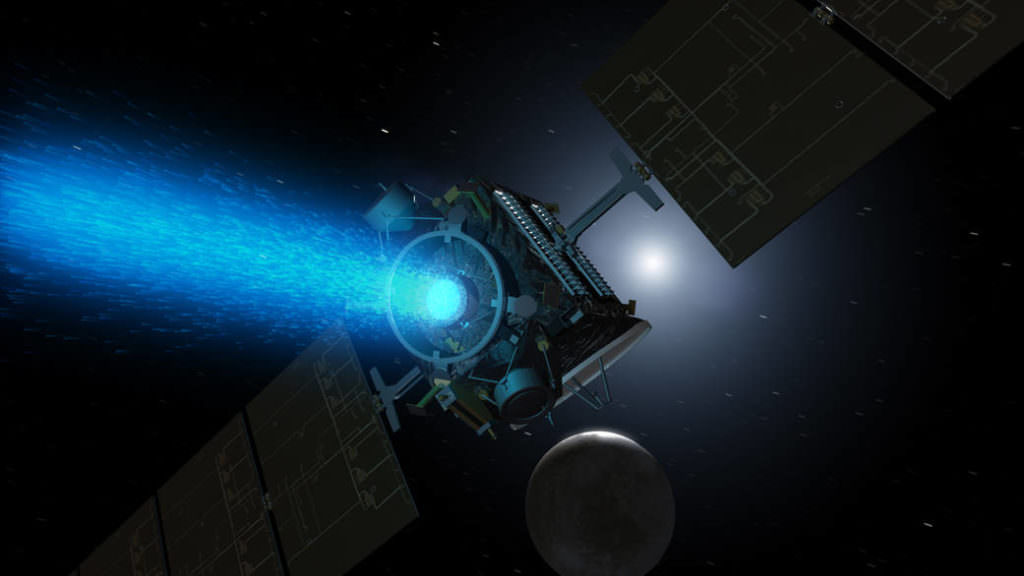Illustration d'un artiste du vaisseau spatial Dawn de la NASA s'approchant de Cérès.  Image : NASA/JPL-Caltech.