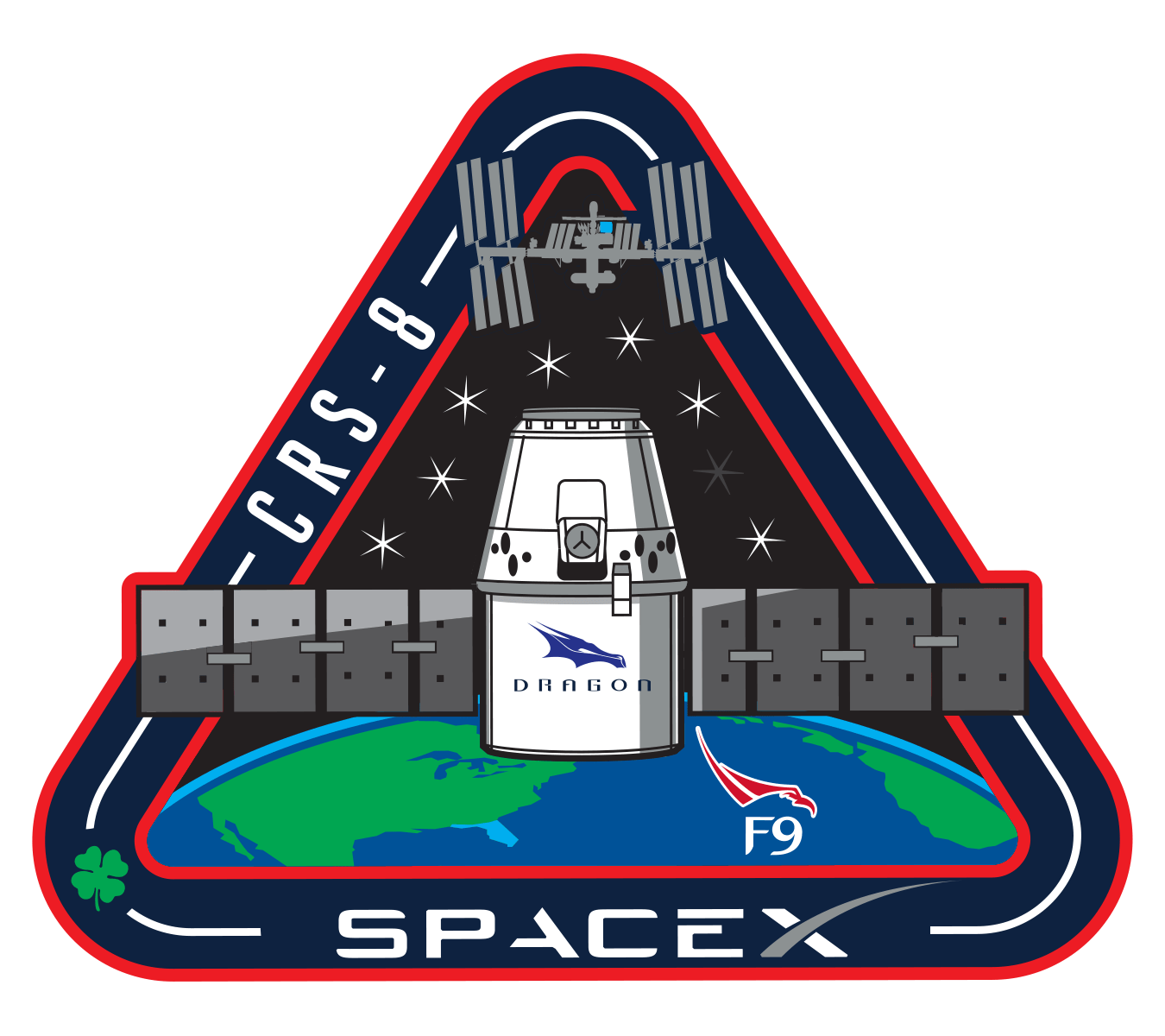 Patch for the SpaceX CRS-8 mission to the ISS. Credit: SpaceX