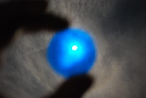 Adding a pinch of blue to the Full Moon with a military flashlight filter. Image credit: Dave Dickinson