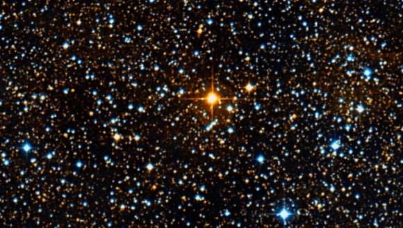 A zoomed-in picture of the red giant star UY Scuti. Credit: Rutherford Observatory/Haktarfone