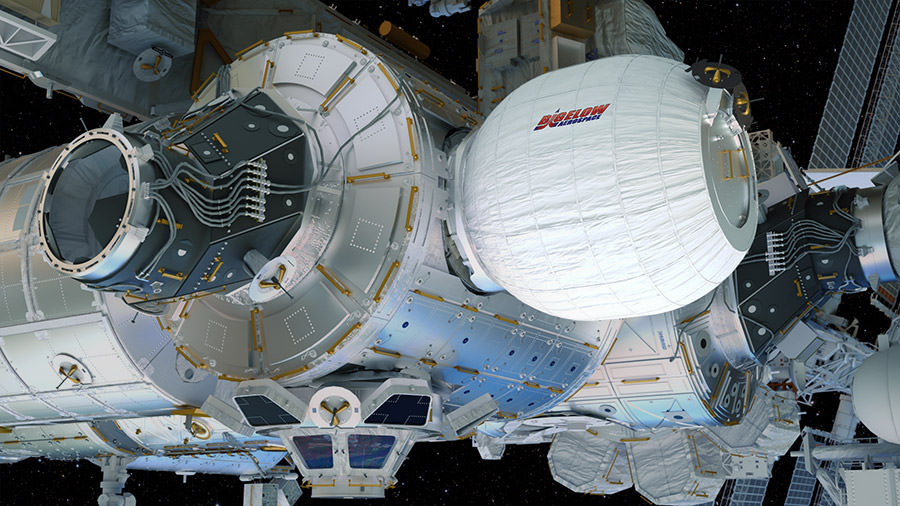 This computer rendering shows the Bigelow Expanded Activity Module in its fully expanded configuration. Image: NASA