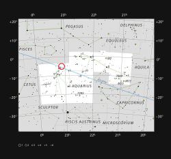 Location of TRAPPIST-1 in the constellation Aquarius. Credit: ESO/IAU and Sky & Telescope.