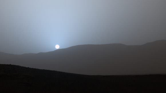 Too bad Mars doesn't have a large moon... because it would indeed appear blue, as do Martian sunsets. Image credit: JPL/NASA
