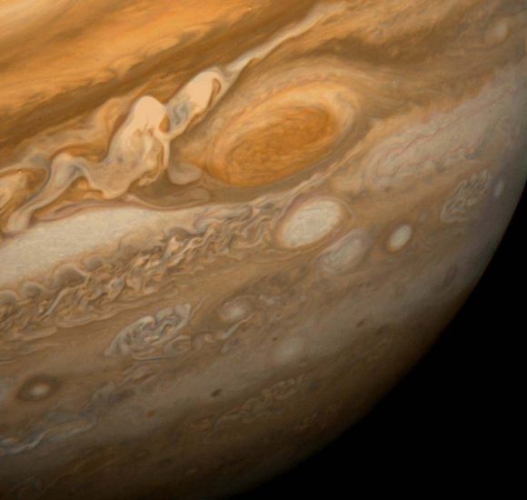 The Juno spacecraft isn't the first one to visit Jupiter. Galileo went there in the mid 90's, and Voyager 1 snapped a nice picture of the clouds on its mission in the '70s. Image: NASA