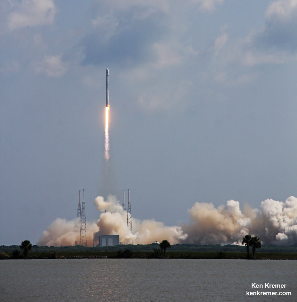 SpaceX Falcon 9 blasts off carrying ABS/Eutelsat-2 satellites on June 15, 2016, at 10:29 a.m. EDT from Space Launch Complex 40 on Cape Canaveral Air Force Station, Fl.   Credit: Ken Kremer/kenkremer.com