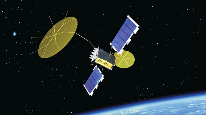 Artist’s concept of a MUOS satellite in orbit. Credit: Lockheed Martin