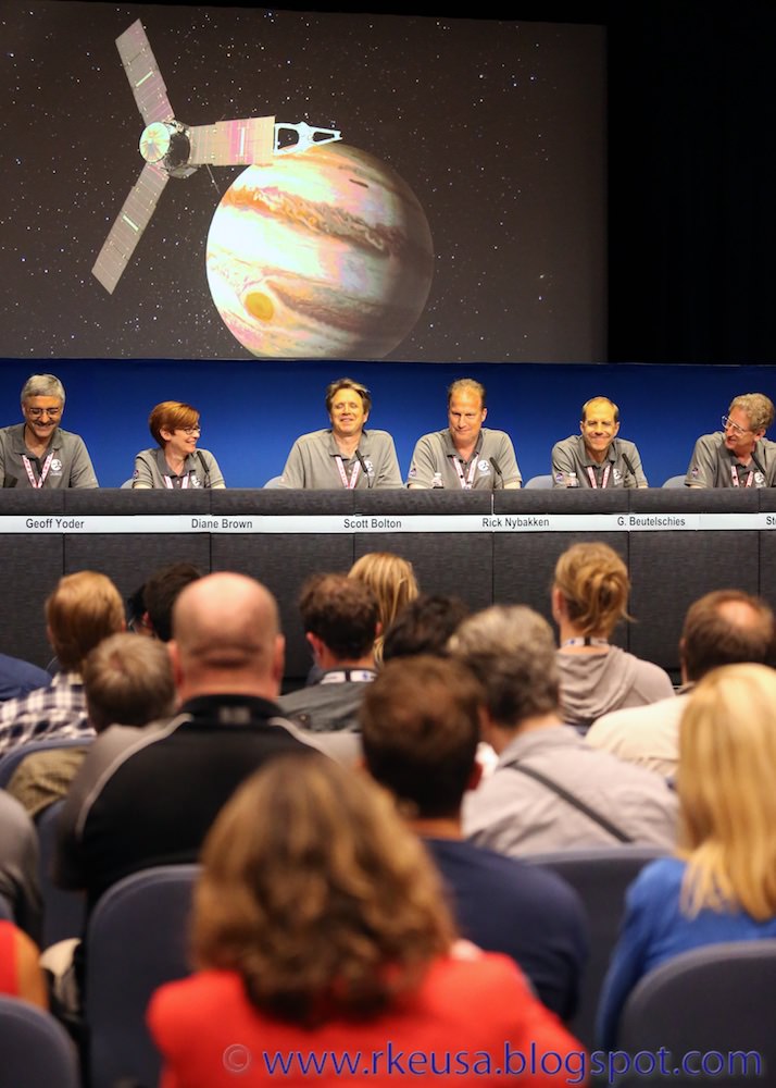 Juno mission briefing on  July 5, 2016 at JPL after the successful JOI orbit insertion on July 4.  Credit: Roland Keller/rkeusa.blogspot.com