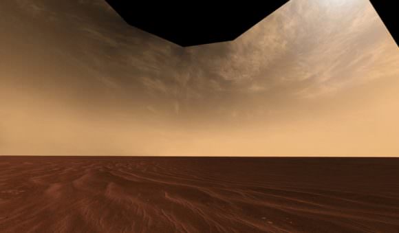 Cirrus clouds in the Martian atmosphere may have helped keep Mars warm enough for liquid water to sculpt the Martian surface. Image: Mars Exploration Rover Mission, Cornell, JPL, NASA