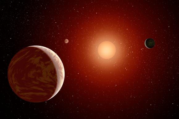 Artist's concept of exoplanets orbiting a young, red dwarf star. Credit: NASA/JPL-Caltec
