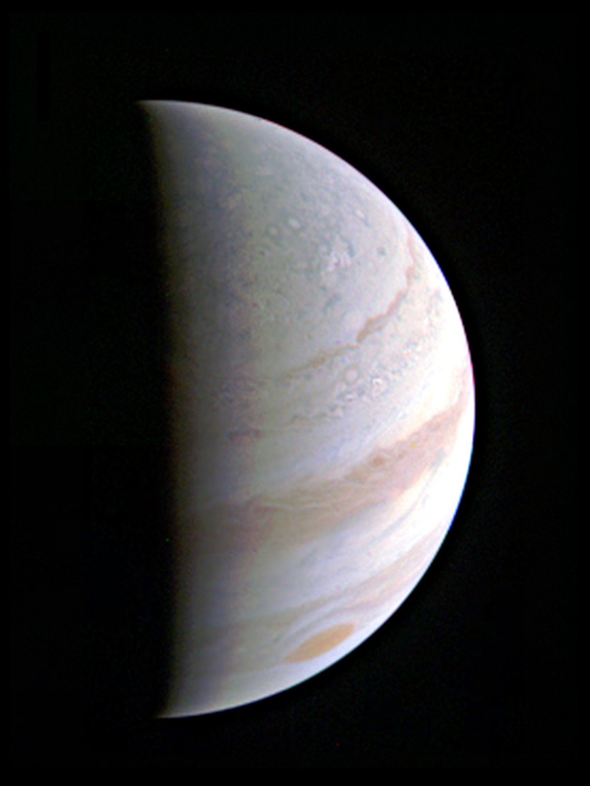 Jupiter's north polar region is coming into view as NASA's Juno spacecraft approaches the giant planet. This view of Jupiter was taken on August 27, when Juno was 437,000 miles (703,000 kilometers) away.   Credits: NASA/JPL-Caltech/SwRI/MSSS