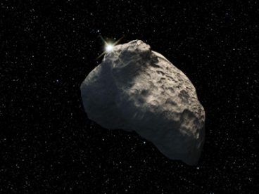 Don't blink... an artist's conception of an asteroid blocking out a distant star. Image credit: NASA.