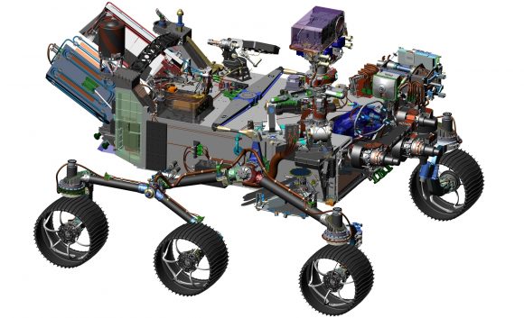 The design of NASA's Mars 2020 rover leverages many successful features of the agency's Curiosity rover, which landed on Mars in 2012, but it adds new science instruments and a sampling system to carry out the new goals for the 2020 mission. Credits: NASA