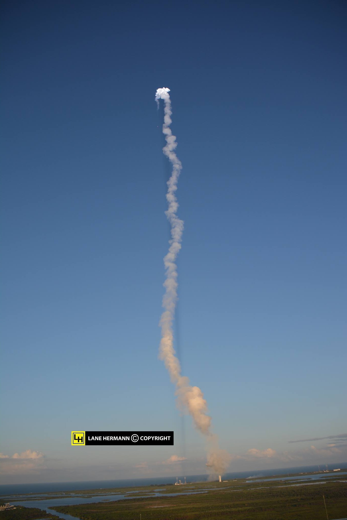 NASA’s OSIRIS-REx blasts off to asteroid Bennu on ULA Atlas V rocket prior on Sept. 8, 2016 from Space Launch Complex 41 on Cape Canaveral Air Force Station, FL, as seen from the VAB roof.  Credit: Lane Hermann/SpaceHeadNews 