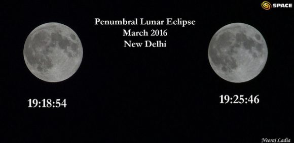 See anything... shady going on? Here's the penumbral lunar eclipse from this past March. Image credit and copyright: Neeraj Ladia 