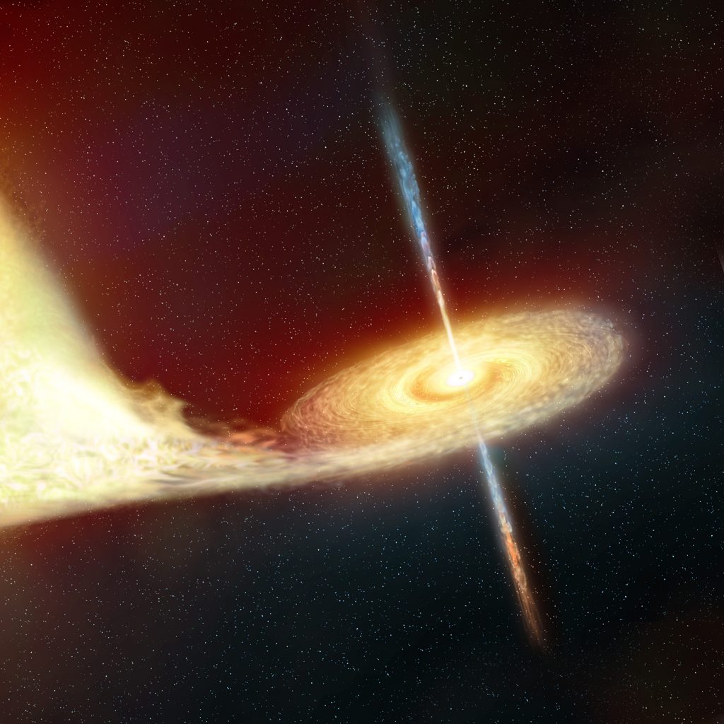 Artist's impression of a feeding stellar-mass black hole. Some black holes shoot out jets of material, some don't. Credit: NASA, ESA, Martin Kornmesser (ESA/Hubble)