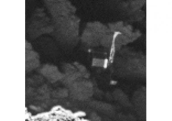 Close-up of the Philae lander.  Credits: ESA/Rosetta/MPS for OSIRIS Team MPS/UPD/LAM/IAA/SSO/INTA/UPM/DASP/IDA