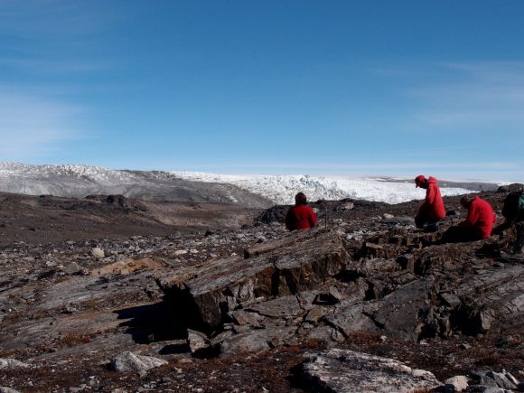 The Australian team searching for fossilized remains in the Isua supracrustal belt (ISB) in southwest Greenland. Credit: uow.edu.au