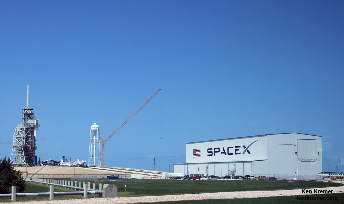 SpaceX is renovating Launch Complex 39A at the Kennedy Space Center for launches of the Falcon Heavy and human rated Falcon 9.  Credit: Ken Kremer/kenkremer.com