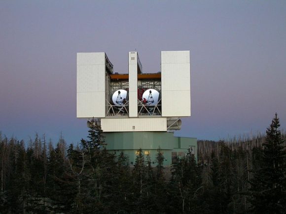 The Large Binocular Telescope, showing the two imaging mirrors. Credit: NASA 