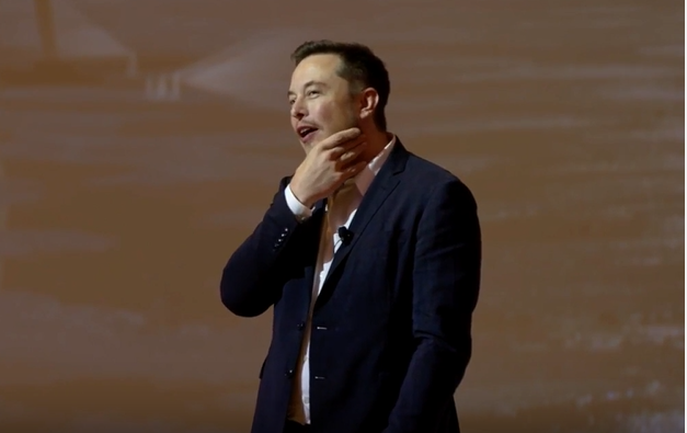 Elon Musk looking perplexed after being grilled about Martian toilets. Image: SpaceX