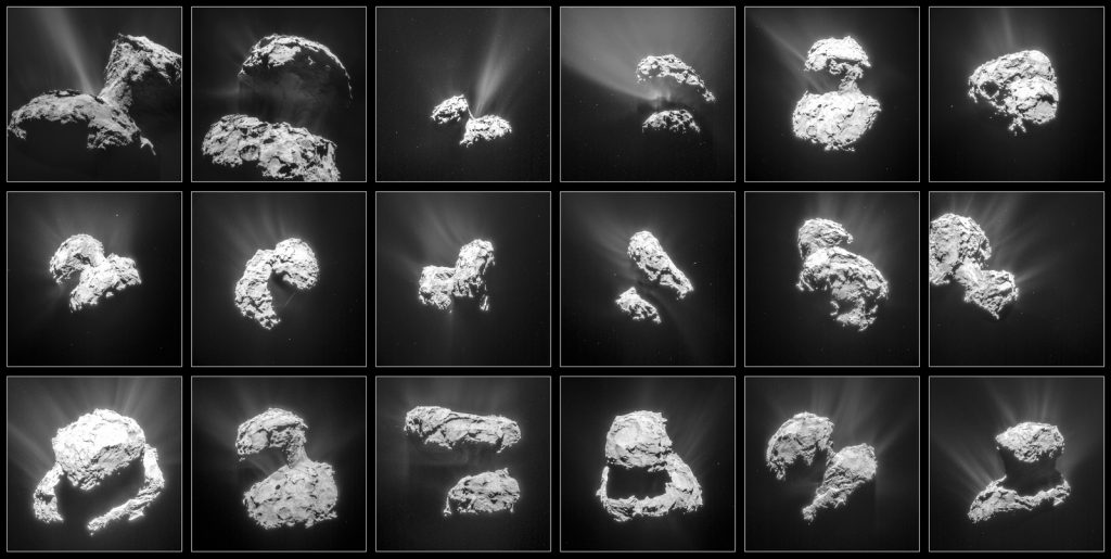 Activity increases substantially at Comet 67P/Churyumov-Gerasimenko between Jan. 31 and March 25, 2015, when this series of pictures was taken by the Rosetta spacecraft. Credit: NAVCAM_CC-BY_SA-IGO-3.0 