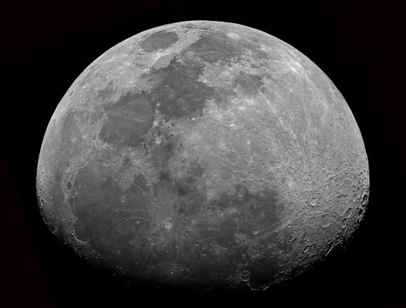 A waxing gibbous Moon from October 12th, headed towards Full this weekend. Image credit and copyright: John Brimacombe.