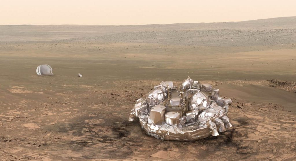 Schiaparelli on Mars. Credit: ESA/ATG medialab