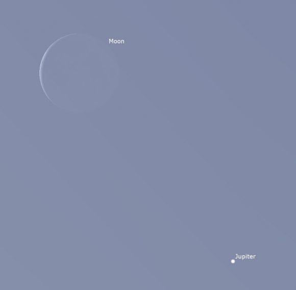 The Moon and Jupiter in the daytime skies on Novemebr. 