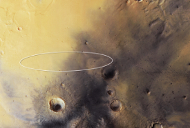 Schiaparelli will land somewhere in this defined ellipse on the surface of Mars. Image: IRSPS/TAS-I