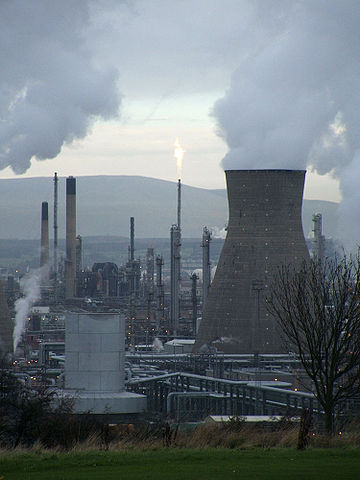 Fossil fuels: we just can't get enough of them. Image: a petrochemical refinery in Scotland. Credit: User:John from wikipedia, CC BY-SA 3.0, https://commons.wikimedia.org/w/index.php?curid=2459867