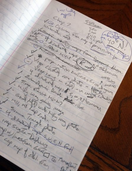 To keep track of ideas, topics and the photos I'd need for the book, I kept a notebook. Credit: Bob King