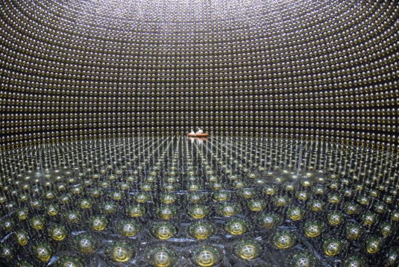 The Super-Kamiokande experiment is located at the Kamioka Observatory, 1,000 m below ground in a mine near the Japanese city of Kamioka. Credit: Kamioka Observatory/ICRR/University of Tokyo